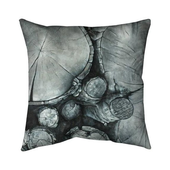 18 x 18 in. Textured Wooden Logs-Double Sided Print Indoor Pillow