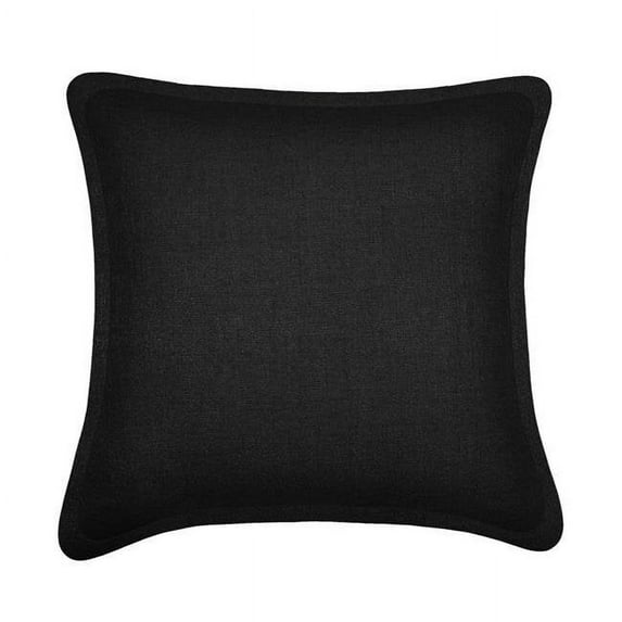 18 x 18 in. Tweed Decorative Cushion, Black - 100 Percent Duck Feather