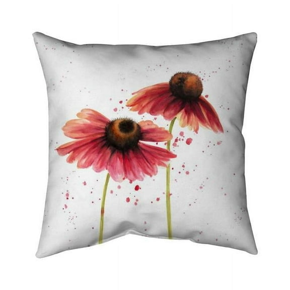 18 x 18 in. Two Pink Daisies-Double Sided Print Indoor Pillow Cover