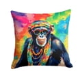 thumbnail image 1 of 18 x 18 in. Unisex Hippie Animal Chimpanzee Polyester Fabric Throw Pillow, 1 of 1