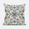 thumbnail image 1 of 18 x 18 in. Venetian Flower Paisley Duo Suede Blown & Closed Pillow - White & Blue, 1 of 1