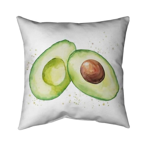 18 x 18 in. Watercolor Open Avocado-Double Sided Print Indoor Pillow