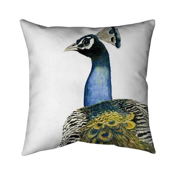 18 x 18 in. Watercolor Peacock-Double Sided Print Indoor Pillow