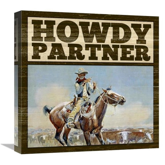 18 x 18 in. Western - Howdy Partner Art Print - BG.Studio