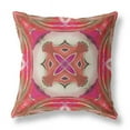 thumbnail image 1 of 18 x 18 in. Zippered Broad Cloth Geometric Throw Pillow, Hot Pink & Gray, 1 of 1