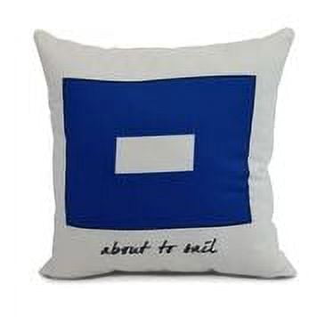 18 x 18 inch, P Phrase Text, Word Print Pillow, Royal Blue