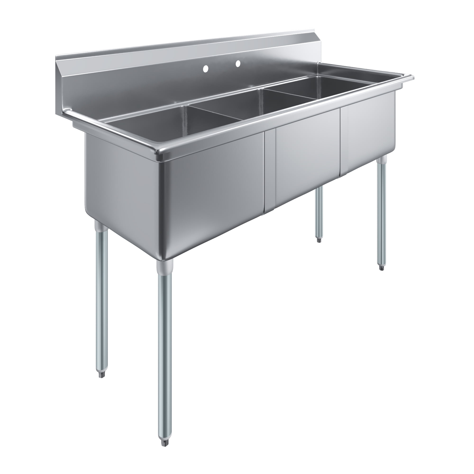 18″ x 18″ x 12″ Three Compartment Stainless Steel Commercial Kitchen Prep & Utility Sink | NSF