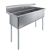 18  x 18  x 12  Three Compartment Stainless Steel Commercial Kitchen Prep & Utility Sink | NSF