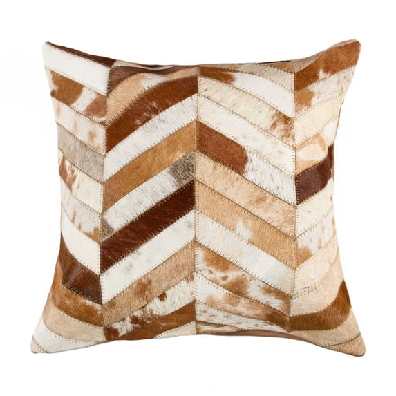 18" x 18" x 5" Brown And Natural Pillow