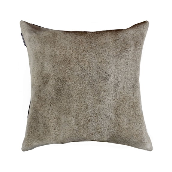18" x 18" x 5" Gray Cowhide Pillow