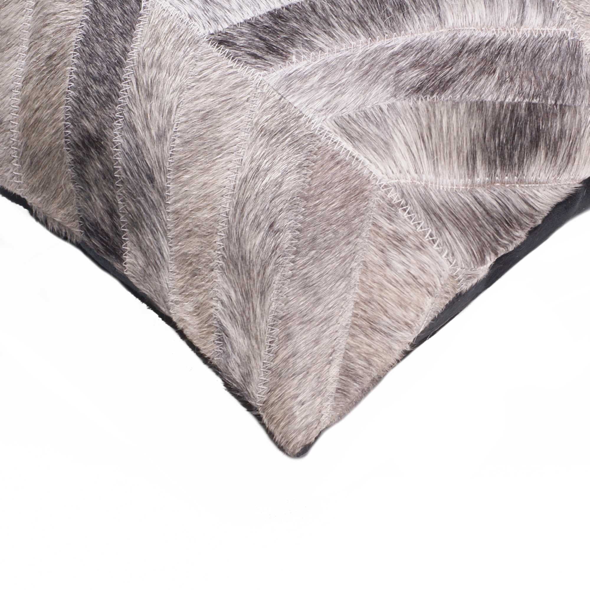 Gray Chevron Cowhide 18" Square Throw Pillow