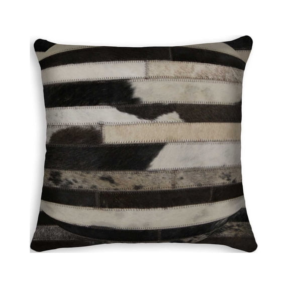 18" x 18" x 5" Modern Tricolor Torino Kobe Cowhide Pillow