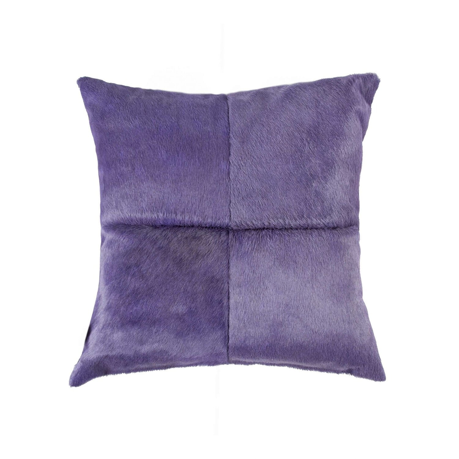 Purple Cowhide Square Decorative Throw Pillow