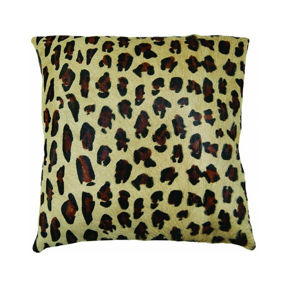 18" x 18" x 5" Striking Leopard Torino Kobe Cowhide Pillow