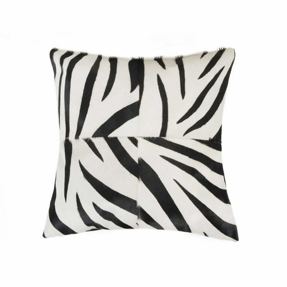 18" x 18" x 5" Zebra Black On White Quattro Pillow