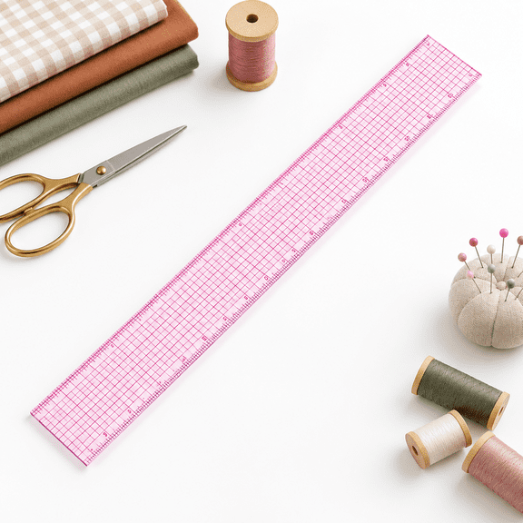 18" x 2" Plastic Sewing Graph Ruler for Pattern Grading, Quilting and Dressmaking