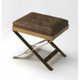 thumbnail image 1 of 18 x 20 x 16 in. Medium Brown Tufted Leather Stool, 1 of 1