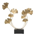thumbnail image 1 of 18" x 22" Gold Metal Curved Floral Sculpture, by DecMode, 1 of 14