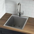 thumbnail image 1 of 18 x 22 in. Topmount Rounded Corners Deep 16 Gauge Stainless Steel Laundry Utility Sink, 1 of 1