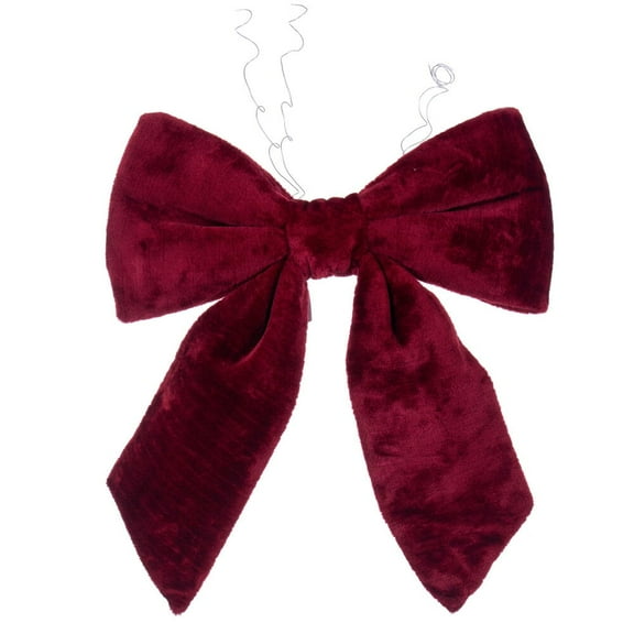 18" x 23" Burgundy Faux Fur Bow