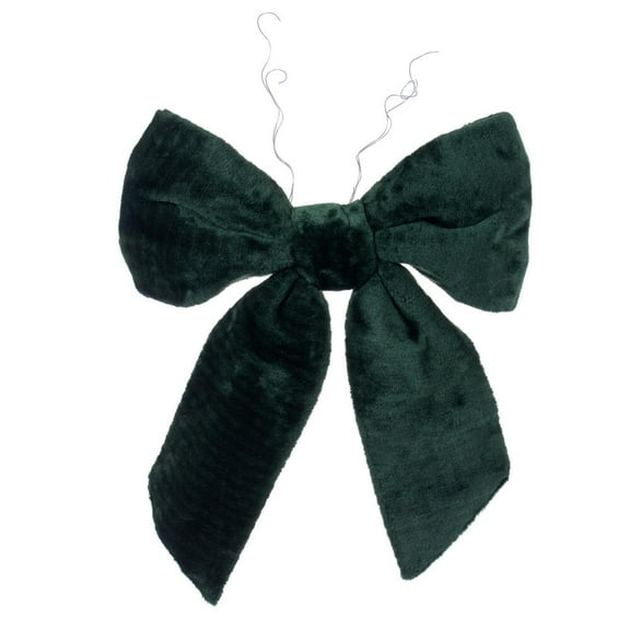 18" x 23" Dark Green Faux Fur Bow