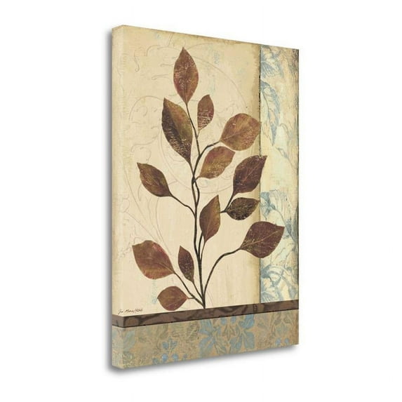 18" x 23" Earthern Blue II By Jo Moulton - Print on Canvas Fabric Multi-Color