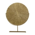 thumbnail image 1 of 18" x 23" Gold Metal Textured Round Disk Starburst Sculpture with Stand, by CosmoLiving by Cosmopolitan, 1 of 8