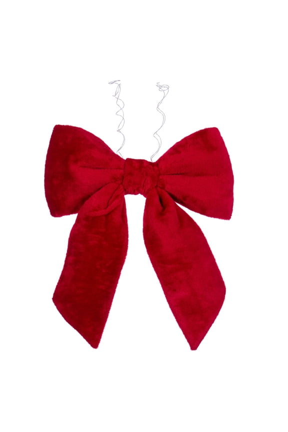 18" x 23" Red Faux Fur Bow