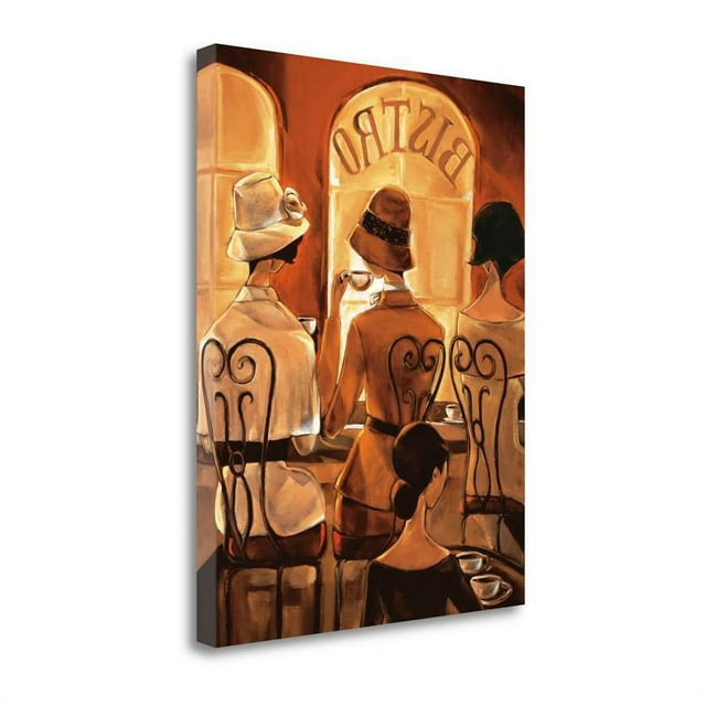18" x 23" Rendez - Vous Au Bistro by Trish Biddle - on Canvas Fabric Multi-Color