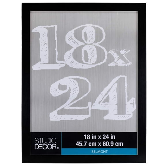 Studio Decor 18" x 24" Belmont Picture Frame - Includes Pre-attached Hanging Hardware, Horizontal or Vertical - MDF, Black, Bulk 4 Pack