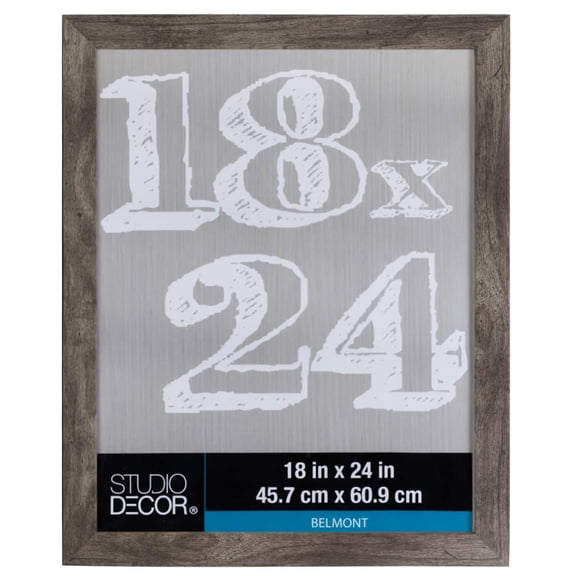 Studio Decor 18" x 24" Gray Belmont Frame - Includes Pre-attached Hanging Hardware, Horizontal or Vertical Display - MDF, Bulk 4 Pack