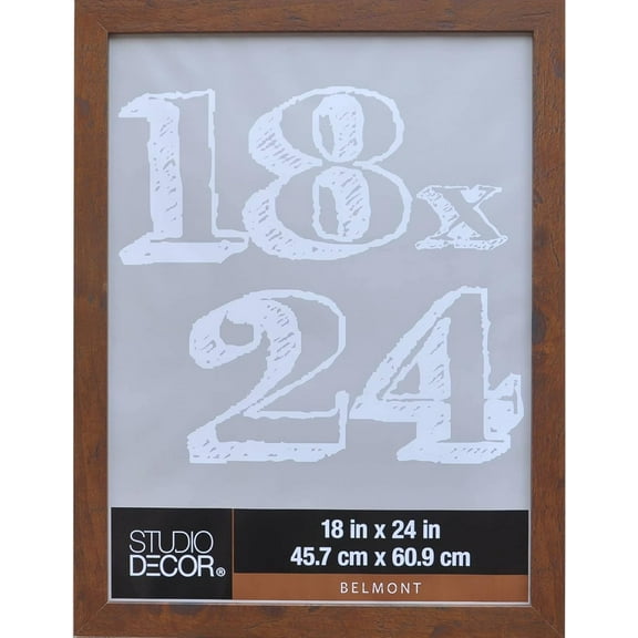 18” x 24” Honey Belmont Frame by Studio Décor - Includes Pre-attached Hanging Hardware, Horizontal or Vertical Display - MDF, Bulk 4 Pack