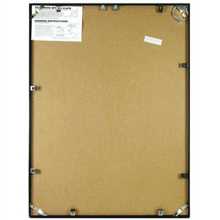Metal Poster Frame, Plastic Face, 18 x 24, Black