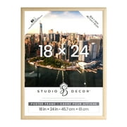 18" x 24" Natural Poster Frame by Studio Décor - Includes Pre-attached Hanging Hardware - Horizontal or Vertical Display Frame for Posters - Photos and Art Prints - 1 Pack
