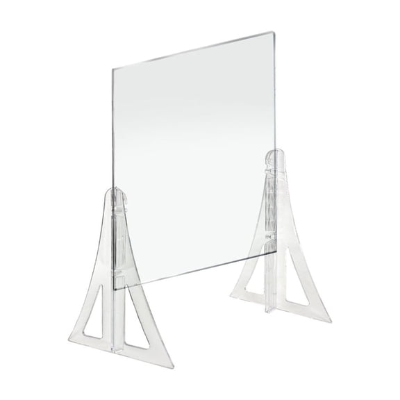 18" x 24" New Counter Acrylic Shield, Plexiglass Protective Panel, Splash Guard. New Support Stands. Adjustable Heights. Acrylic .1875" Thick, 2-Pack