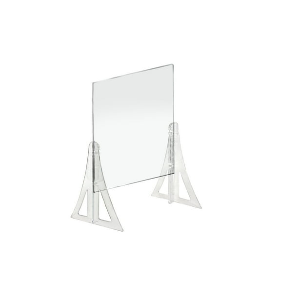 18" x 24" New Counter Acrylic Shield, Plexiglass Protective Panel, Splash Guard. New Support Stands. Adjustable Heights. Acrylic .1875" Thick, 2-Pack