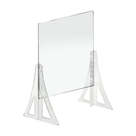 18" x 24" New Counter Acrylic Shield, Plexiglass Protective Panel, Splash Guard. New Support Stands. Adjustable Heights. Acrylic .1875" Thick, 2-Pack