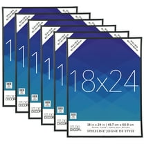 18” x 24” Plastic Poster Frame Styleline by Studio Decor - Includes Hanging Hardware - Horizontal or Vertical Display - Black - Bulk 6 Pack