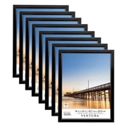 ديكور الاستوديو 18 x 24 إطار ملصق بلاستيكي، فينتورا - يشتمل على أجهزة تعليق متصلة مسبقًا، شاشة أفقية أو رأسية - أسود، عبوة كبيرة مكونة من 8 قطع