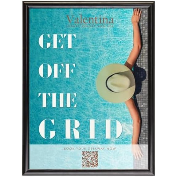 18 x 24 Snap-Open Poster Frame with Hinged Door, Front Loading, Thin 25mm Profile  Black (QCDSCN24BK)$$Other