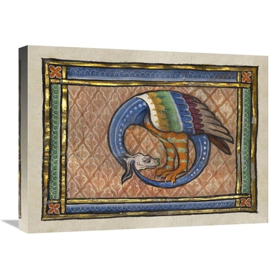 18 x 24 in. A Dragon-like Snake Art Print - Franco-Flemish 13th Century
