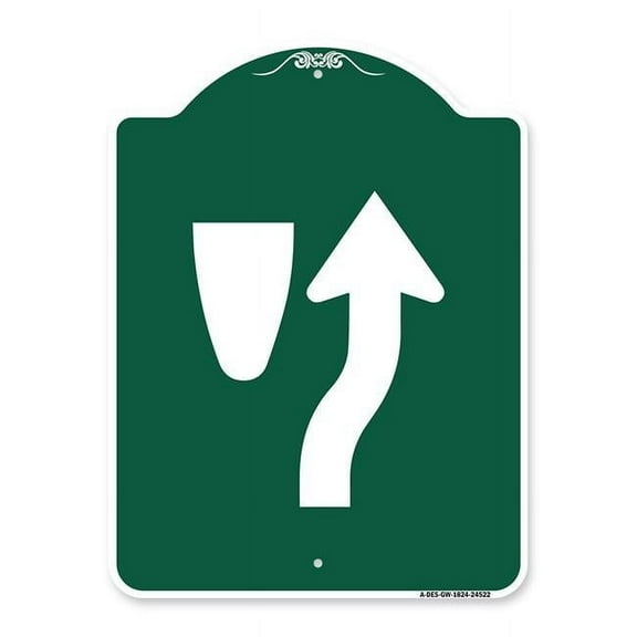 18 x 24 in. Designer Series Sign - Beware of Curb Graphic, Green & White