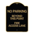 thumbnail image 1 of 18 x 24 in. Designer Series Sign - Beyond This Point Fire Access Lane, Black & Gold, 1 of 1