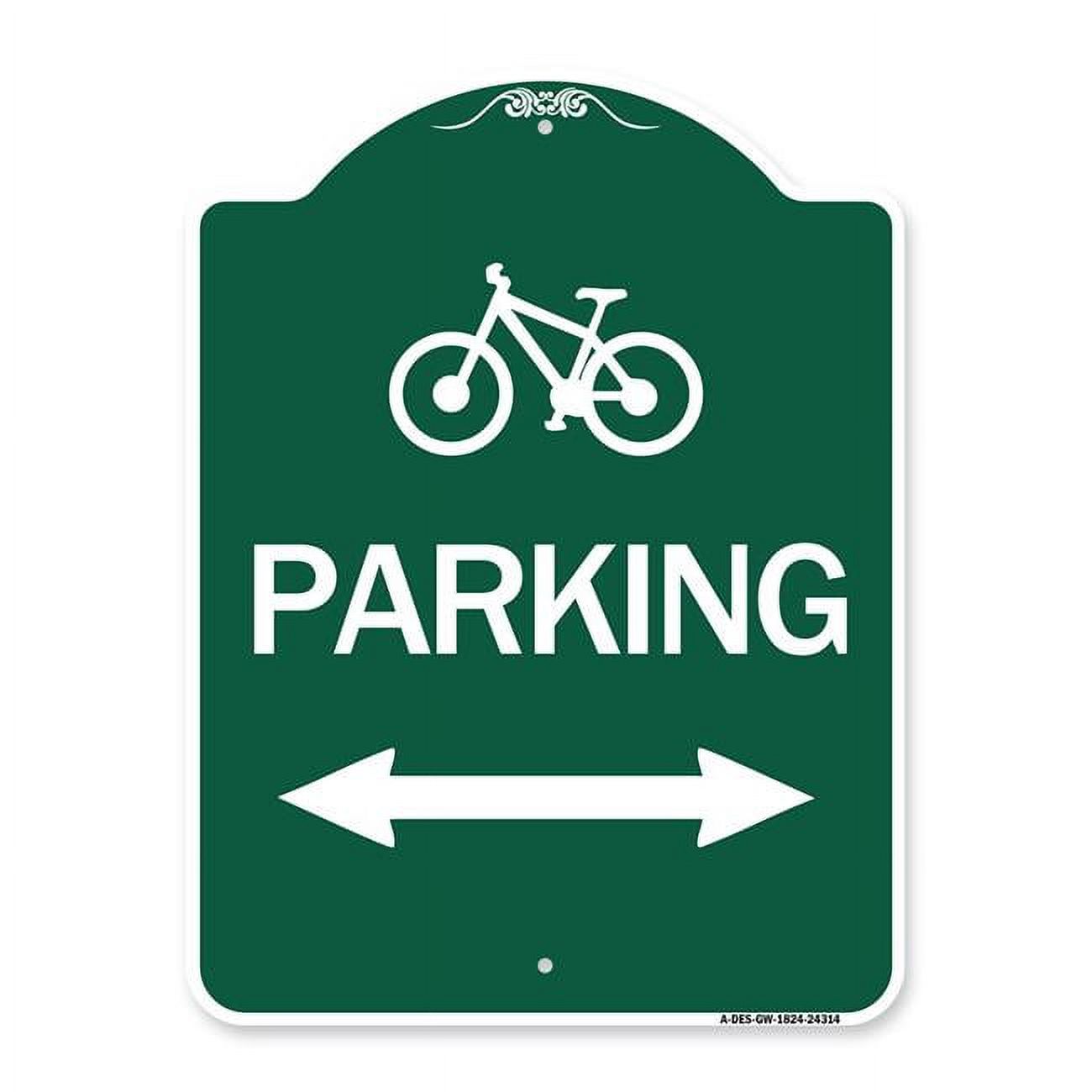 18 x 24 in. Designer Series Sign - Bicycle Symbol Parking with ...