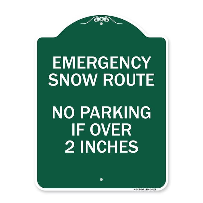 18 x 24 in. Designer Series Sign - Emergency Snow Route No Parking ...