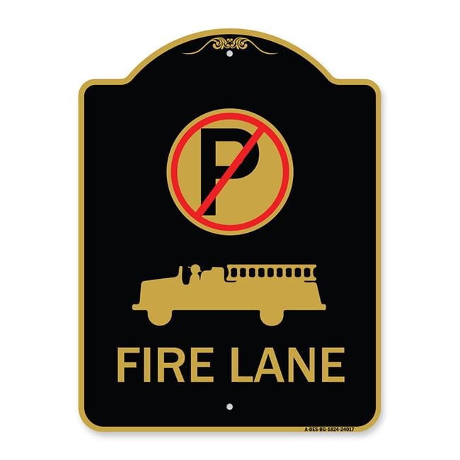 18 x 24 in. Designer Series Sign - Fire Lane with No Parking Symbol ...