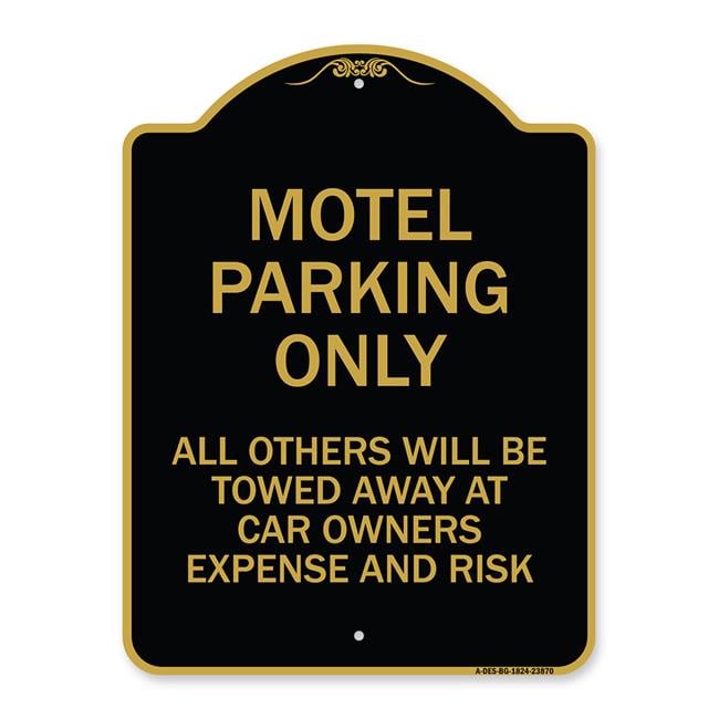 18 x 24 in. Designer Series Sign - Motel Parking Only All Others Towed ...