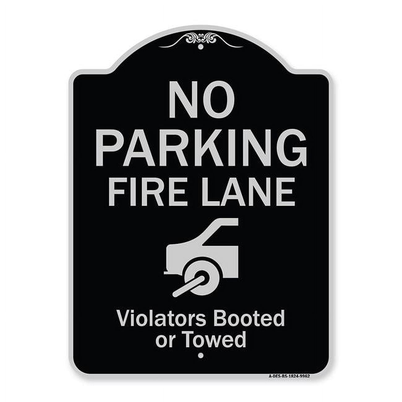 18 x 24 in. Designer Series Sign - No Parking Fire Lane with Graphic ...
