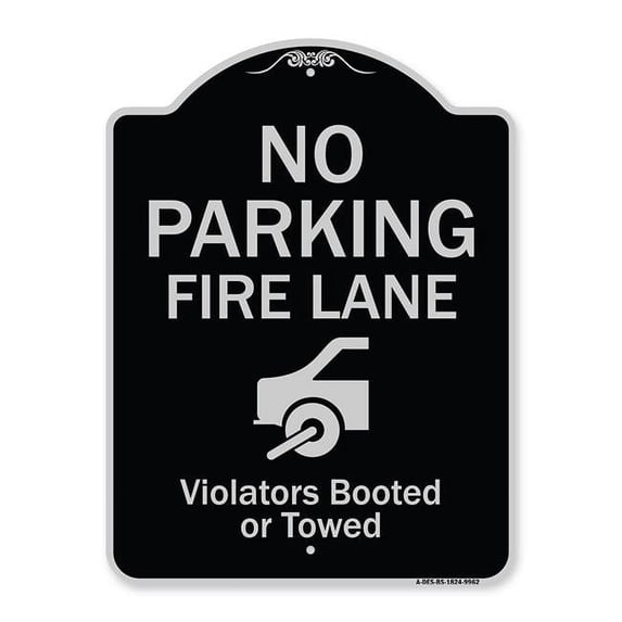 18 x 24 in. Designer Series Sign - No Parking Fire Lane with Graphic ...
