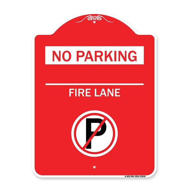 18 x 24 in. Designer Series Sign - No Parking - Fire Lane with No ...